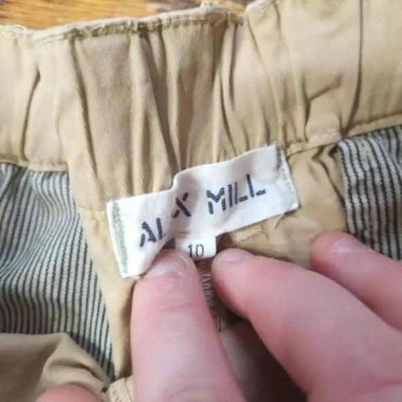 Alex Mil Neil Utility Pant Khaki Tan Tapered High Waist Cotton Preppy SZ 10 - Picture 3 of 5